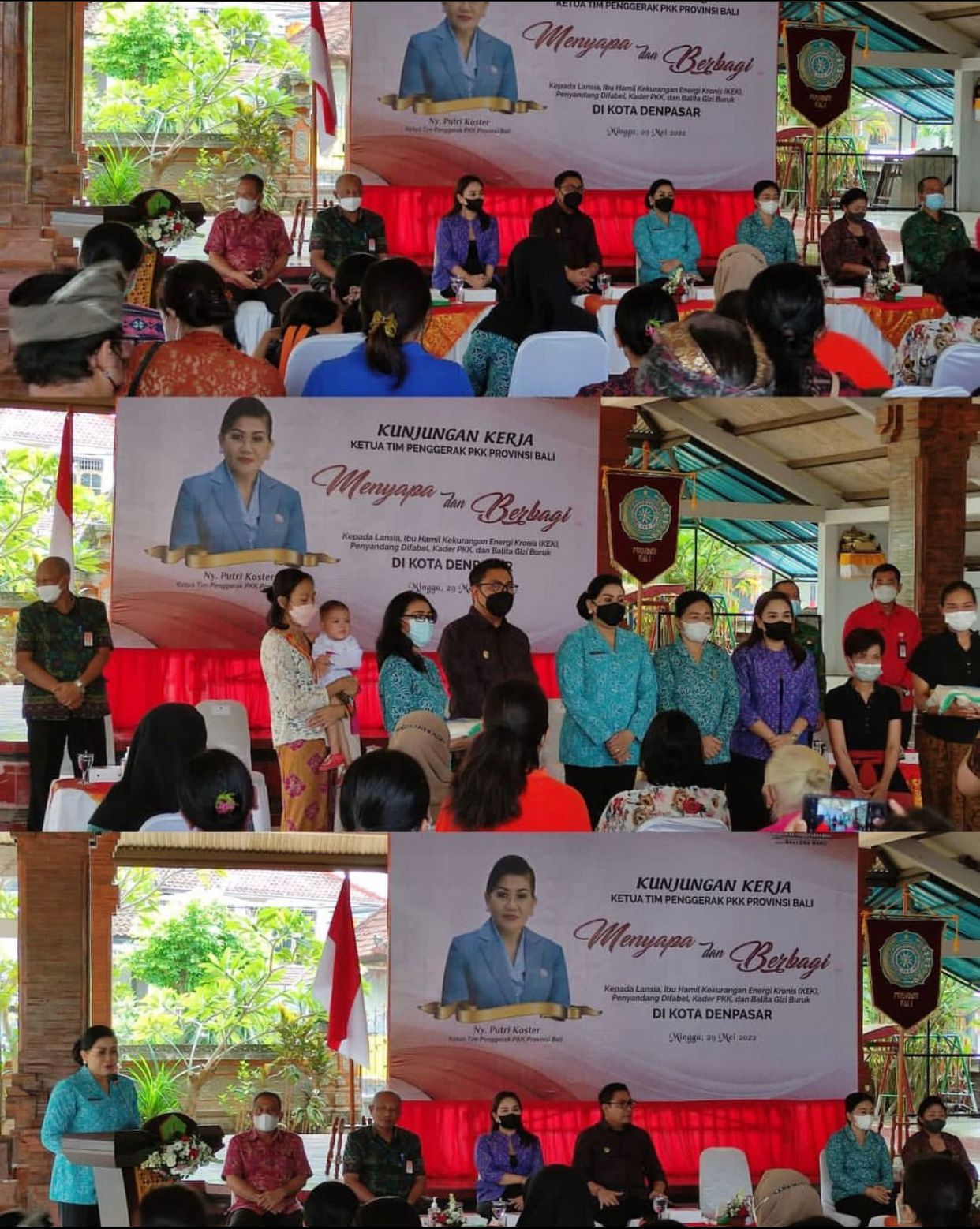 Kunjungan Kerja Ketua Tim Penggerak PKK Provinsi Bali "Menyapa dan Berbagi" Di Kota Denpasar