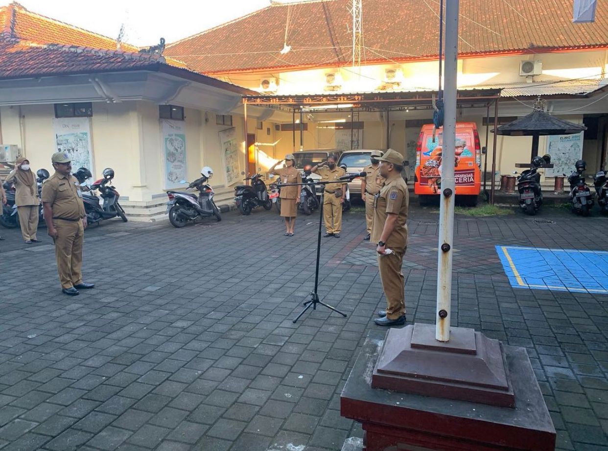  Apel rutin di halaman kantor DPMD Kota Denpasar