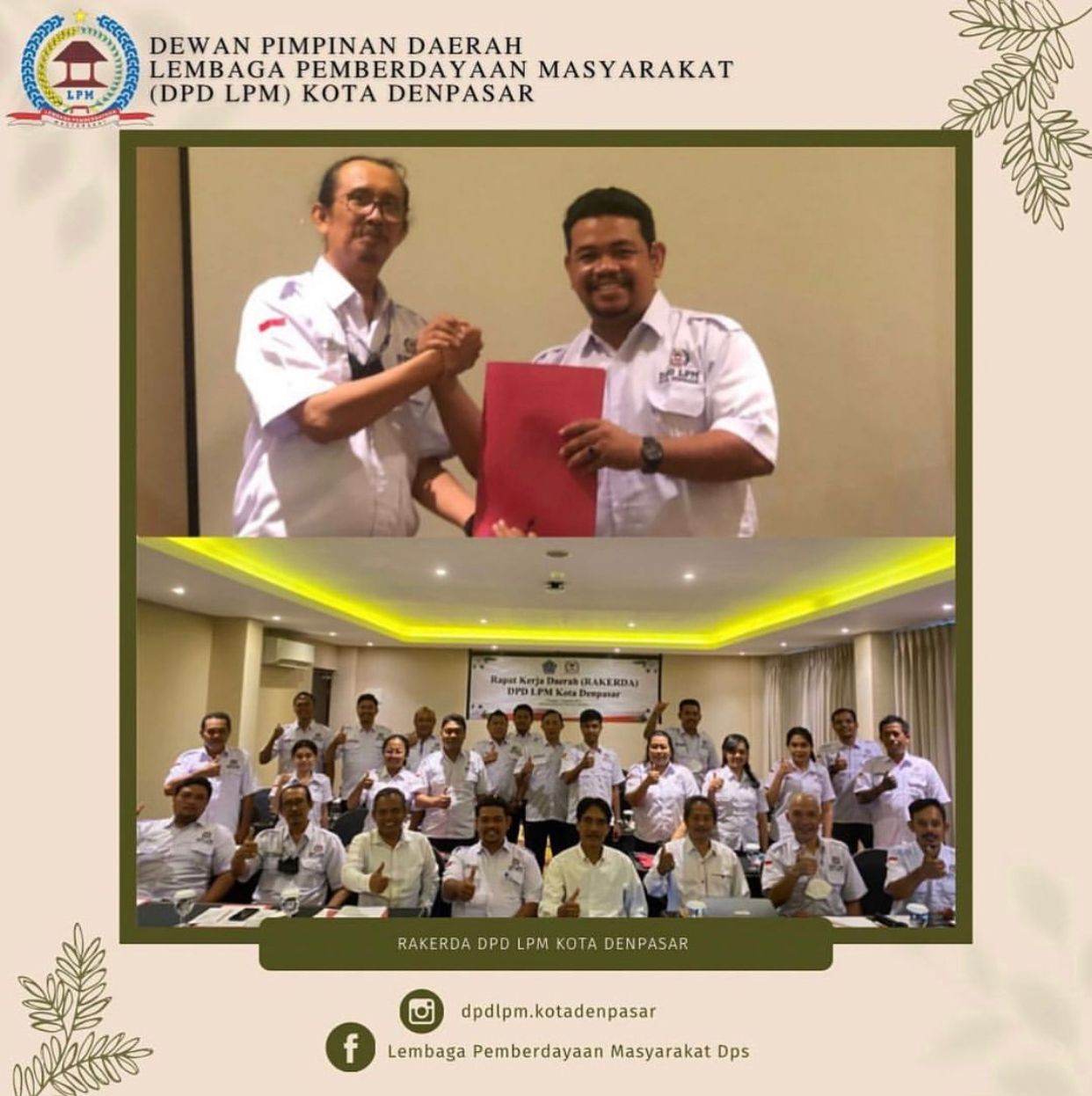 Rapat Kerja Daerah (Rakerda) DPD LPM Kota Denpasar yg dilaksanakan di Four Star by Trans Hotel.