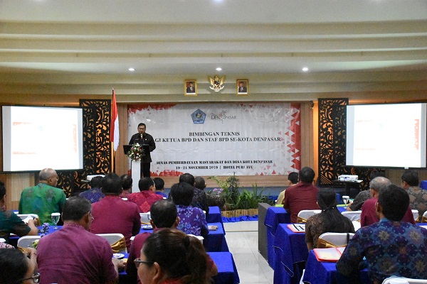 Tingkkatkan Pemahaman Tupoksi Dukung Pelayanan Maksimal, Pemkot Gelar Bimtek Sasar BPD se-Kota Denpasar