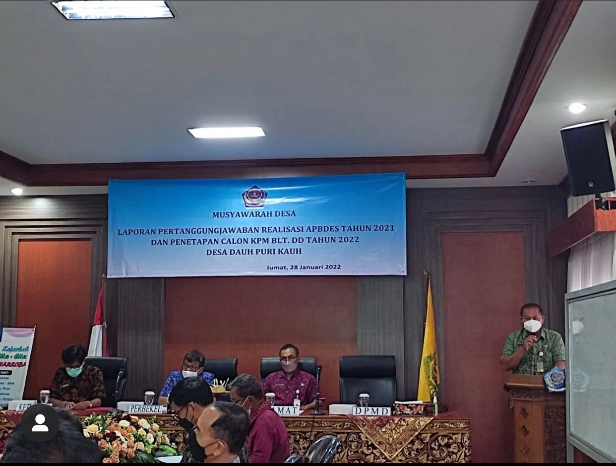 Menghadiri Musdes tentang pelaporan realisasi APBDES tahun 2021 