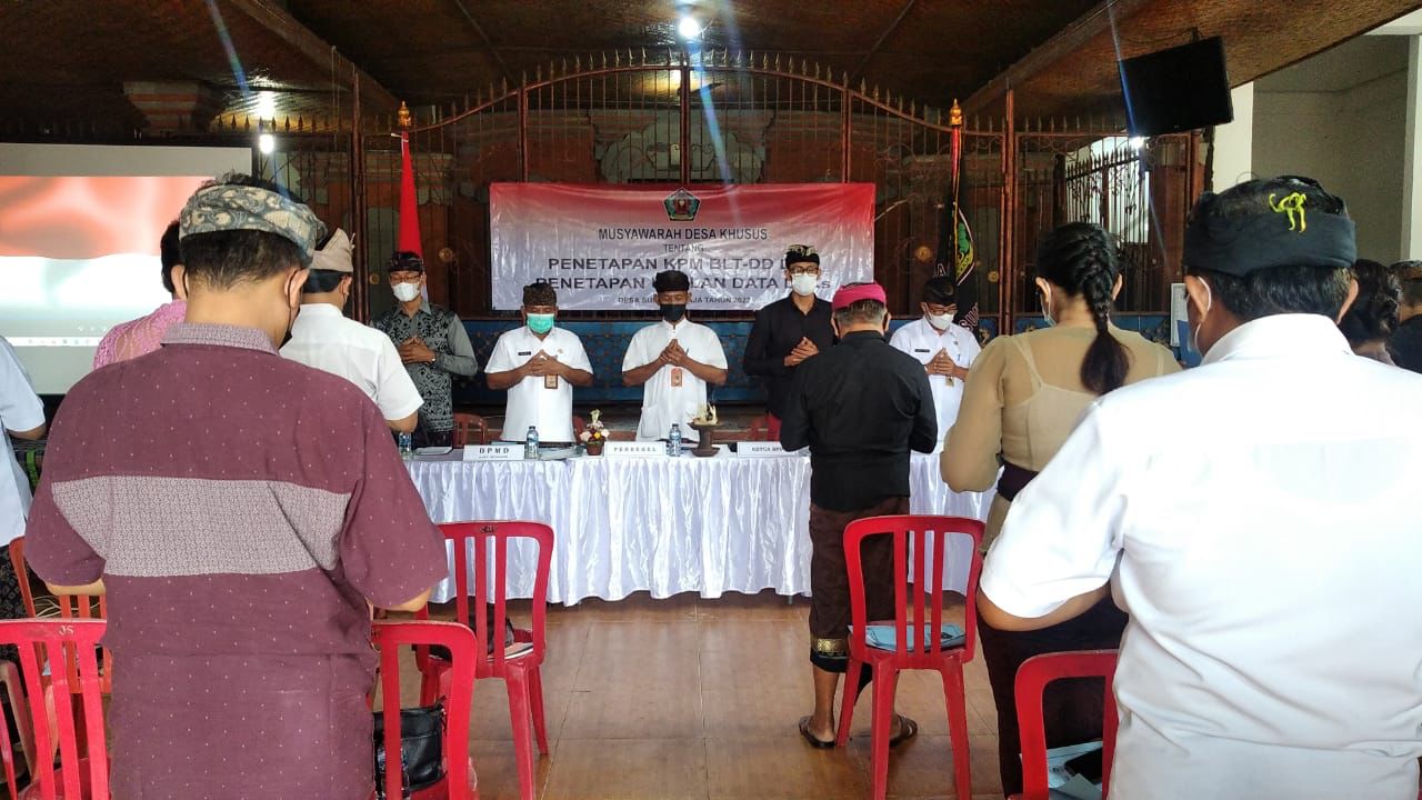 Musyawarah Desa Khusus Penetapan KPM BLT DD Desa Sumerta Kaja Tahun 2022