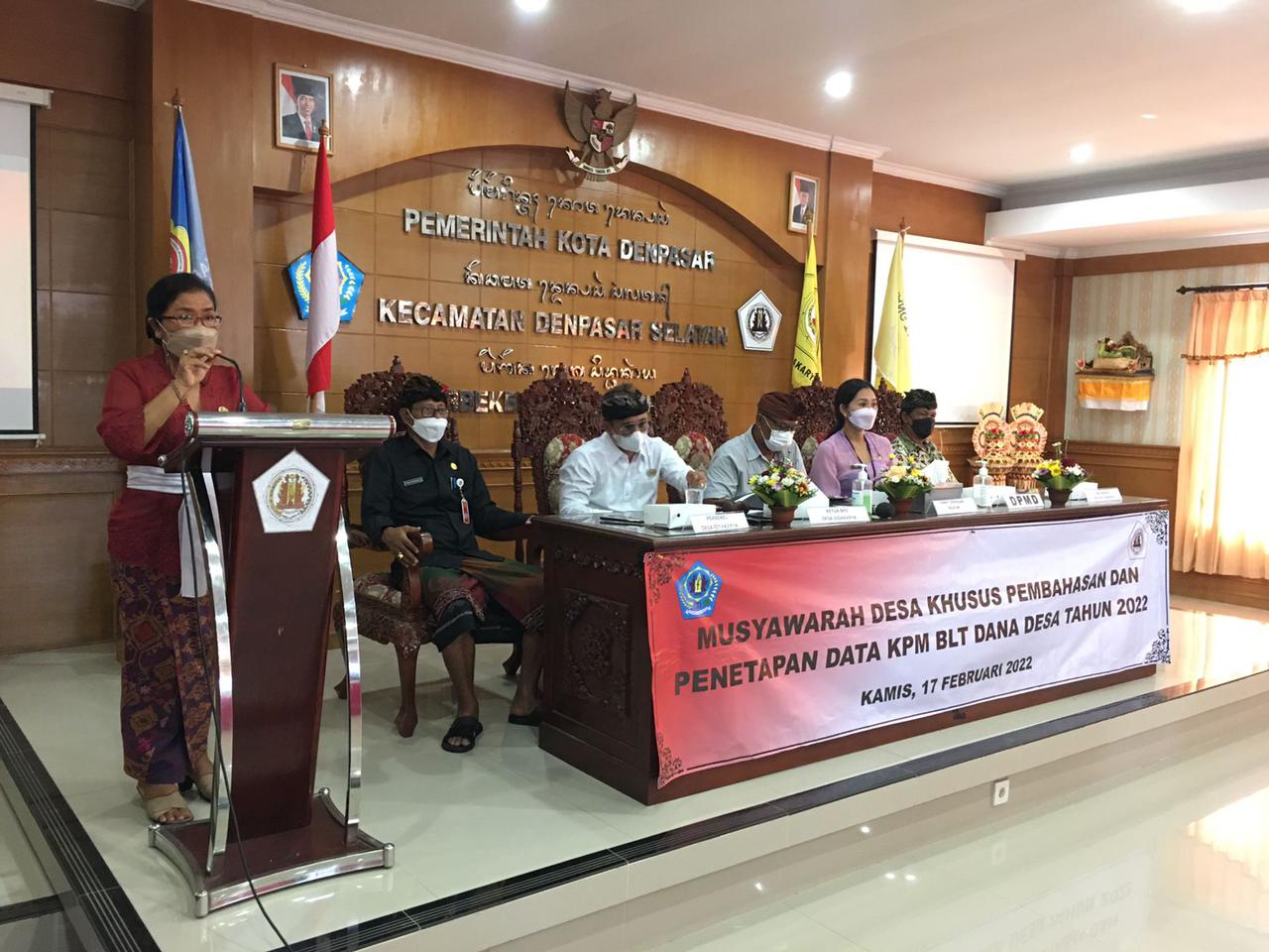 Musyawarah Desa Khusus tentang Pembahasan dan Penetapan Data KPM BLT Dana Desa Tahun 2022.